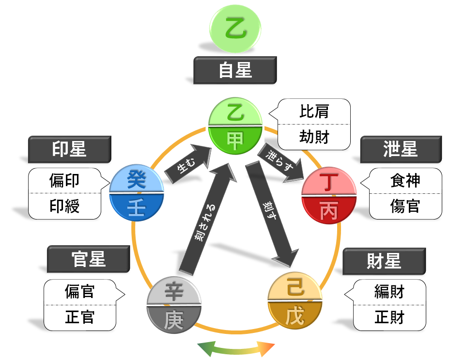 乙の通変星　四柱推命